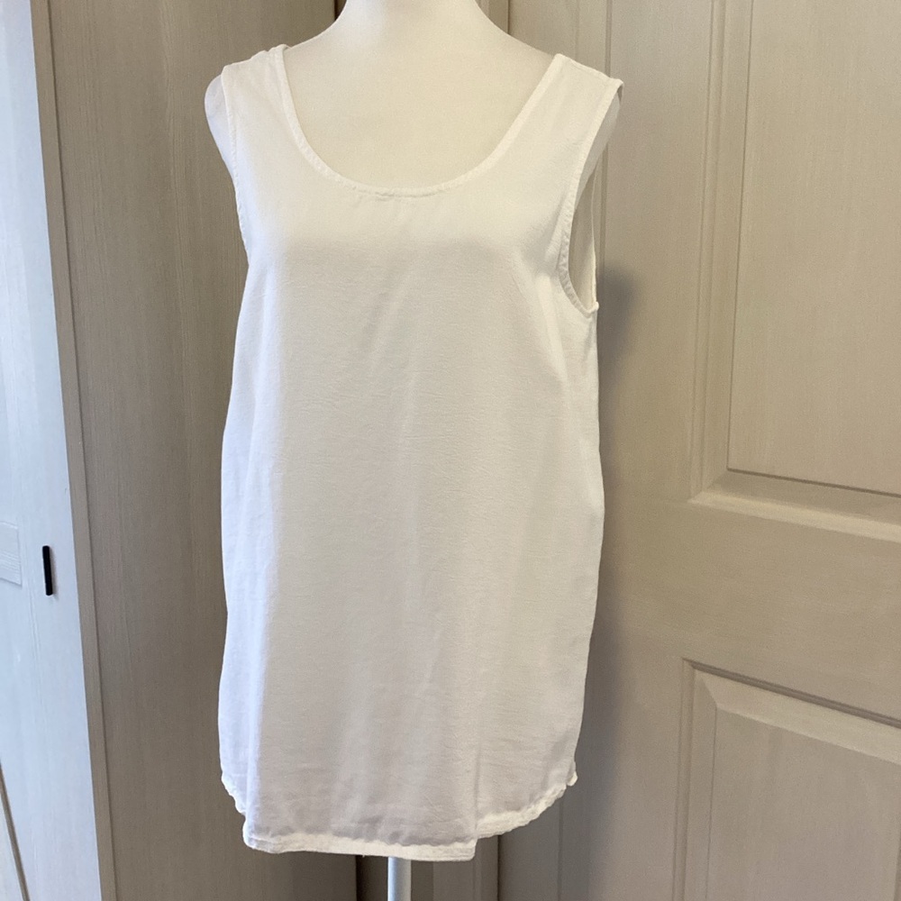 Tianello Classic White Layering Tank Top Sz S